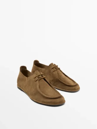 Soft Leather Lace-Up Shoes