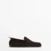 Soft Leather Loafers with Gathered Detail