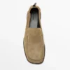 Soft Leather Loafers with Gathered Detail