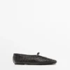 Soft Mock Croc Leather Ballet Flats