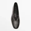 Soft Mock Croc Leather Ballet Flats