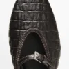 Soft Mock Croc Leather Ballet Flats