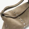 Split Leather Bag with Stud Details