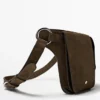 Split Leather Double Compartment Belt Bag