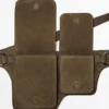 Split Leather Double Compartment Belt Bag