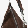 Split Leather Half-Moon Bag