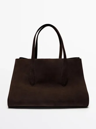 Split Leather Maxi Md Icon Tote Bag