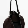 Split Suede Leather Bag with Eyelets