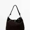 Split Suede Leather Bag with Eyelets