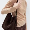 Split Suede Leather Bucket Bag