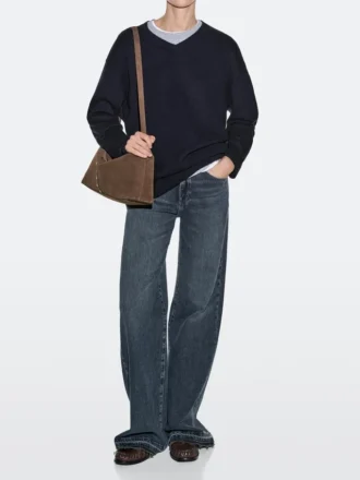 Split Suede Leather Bucket Bag