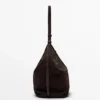 Split Suede Leather Bucket Bag