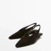 Split Suede Leather Slingback Shoes