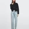Straight-Leg High-Waist Jeans