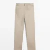 Straight-Leg Linen Blend Trousers
