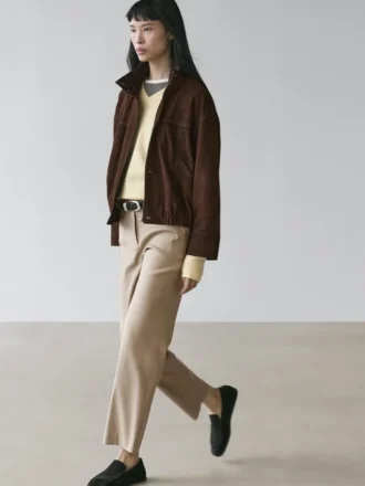 Straight-Leg Linen Blend Trousers