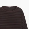 Striped Cotton Blend Knit Sweater