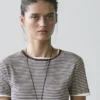 Striped Double-Layer T-Shirt with Short Sleeves
