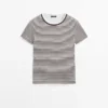 Striped Double-Layer T-Shirt with Short Sleeves