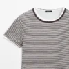 Striped Double-Layer T-Shirt with Short Sleeves