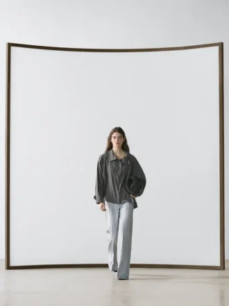 Striped Flowing Shirt with Collar Detail