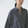 Striped Flowing Shirt with Pocket Detail