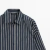 Striped Flowing Shirt with Pocket Detail