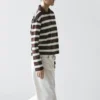 Striped Long Sleeve Cotton Polo Shirt