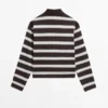Striped Long Sleeve Cotton Polo Shirt