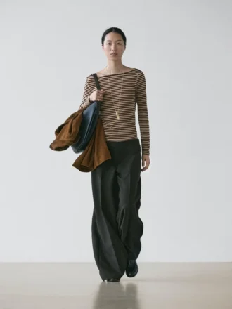 Striped Long Sleeve Cotton T-Shirt