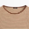 Striped Long Sleeve Cotton T-Shirt