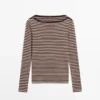 Striped Long Sleeve Cotton T-Shirt