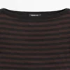 Striped Short Sleeve Boat Neck T-Shirt