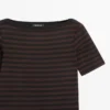 Striped Short Sleeve Boat Neck T-Shirt