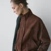 Suede Leather Bomber Jacket