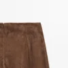 Suede Leather Flared Trousers