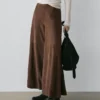 Suede Leather Flared Trousers