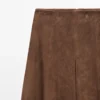 Suede Leather Flared Trousers
