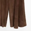 Suede Leather Flared Trousers