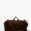 Suede Leather Maxi Duffle Bag