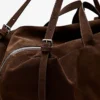Suede Leather Maxi Duffle Bag