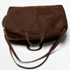 Suede Leather Maxi Duffle Bag