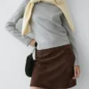 Suede Leather Mini Skirt