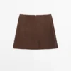 Suede Leather Mini Skirt