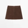 Suede Leather Mini Skirt