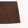 Suede Leather Mini Skirt
