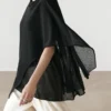 Surplice Linen Blend Cape Top