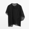 Surplice Linen Blend Cape Top