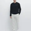 Tapered Fit Linen Trousers