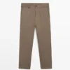 Tapered Fit Micro Textured Trousers